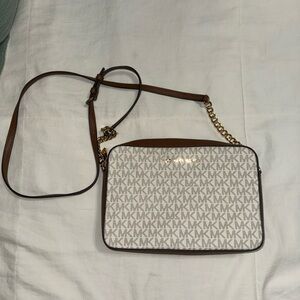 Michael Kors Jet Set Crossbody Bag – Vanilla Signature MK Canvas